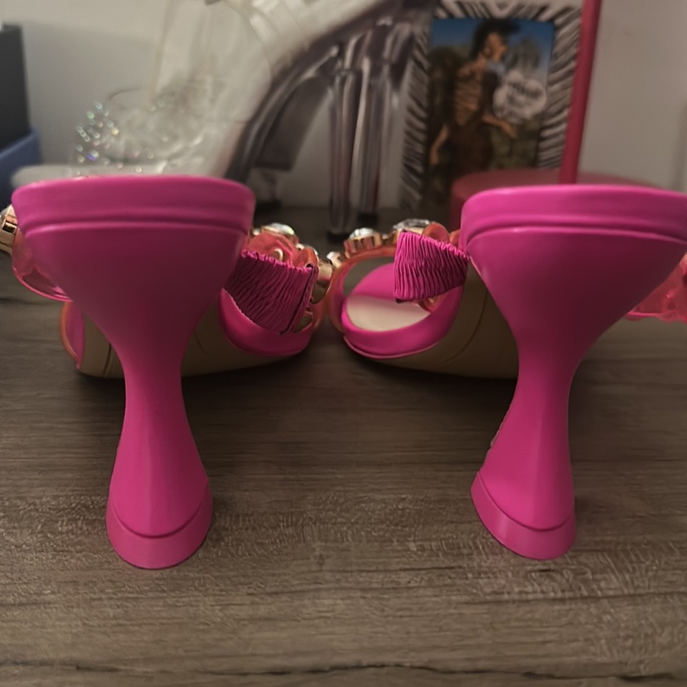 Sophia Webster Neon Fuchsia Ritzy Mid Mule 🩷 - Picture 6 of 9